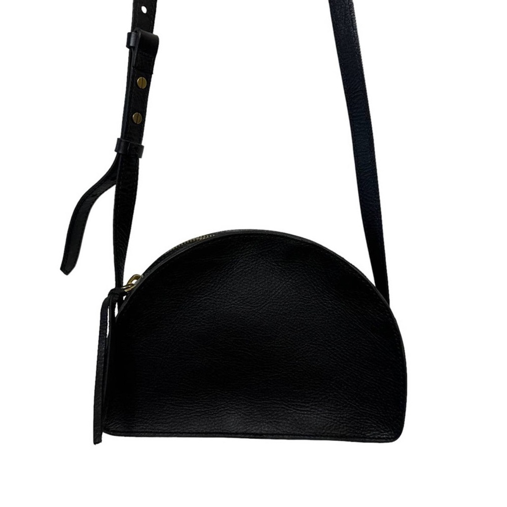 Madewell Black Leather Half-moon Crossbody